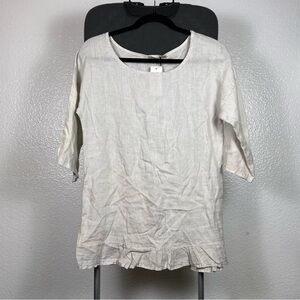 Lungo L’arno Elegant Women's 100% Linen Top Size S